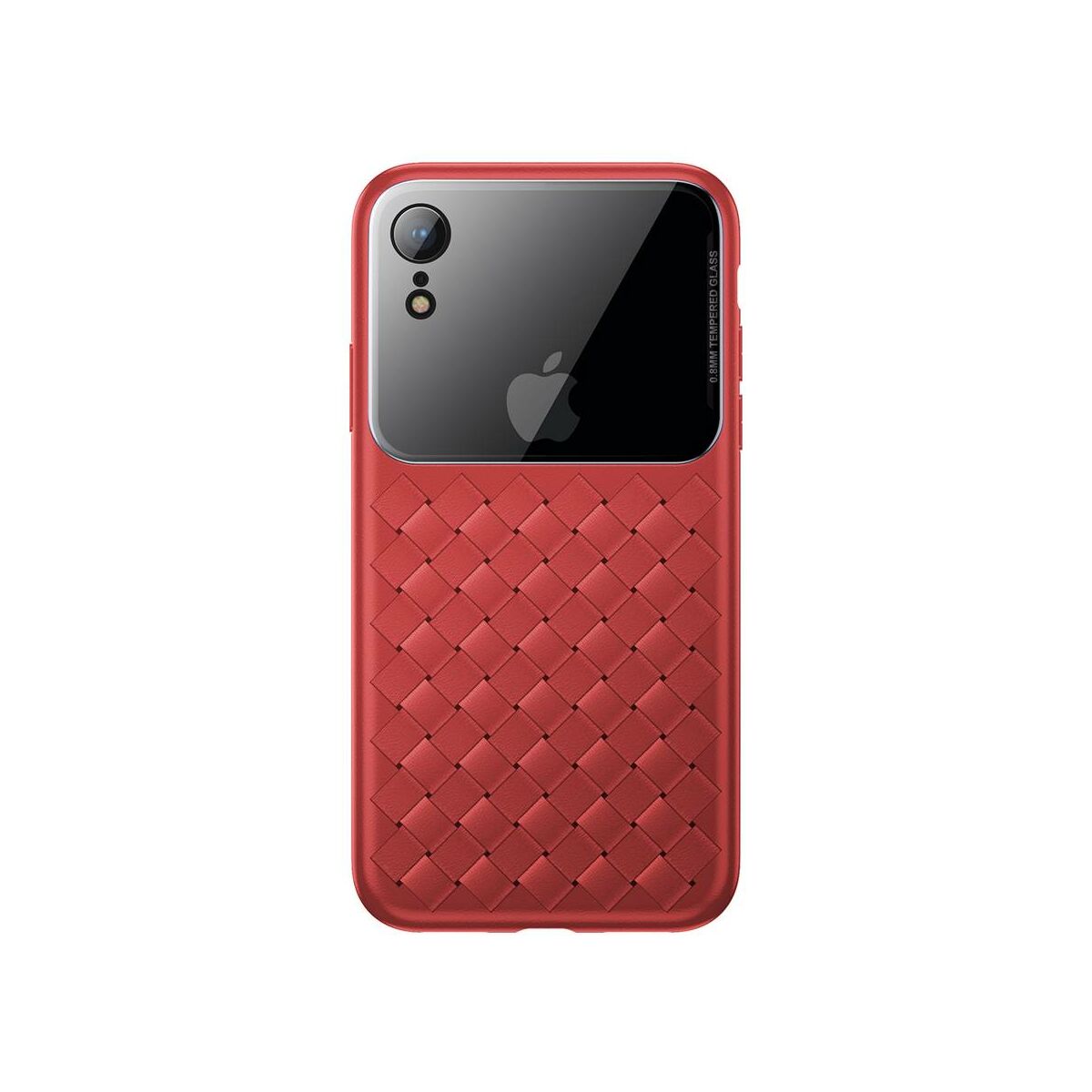 Kép 6/8 - Baseus iPhone XR üveg & tok, BV Weaving, piros (WIAPIPH61-BL09)