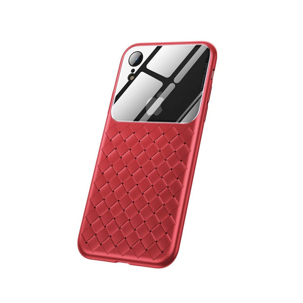 Kép 7/8 - Baseus iPhone XR üveg & tok, BV Weaving, piros (WIAPIPH61-BL09)