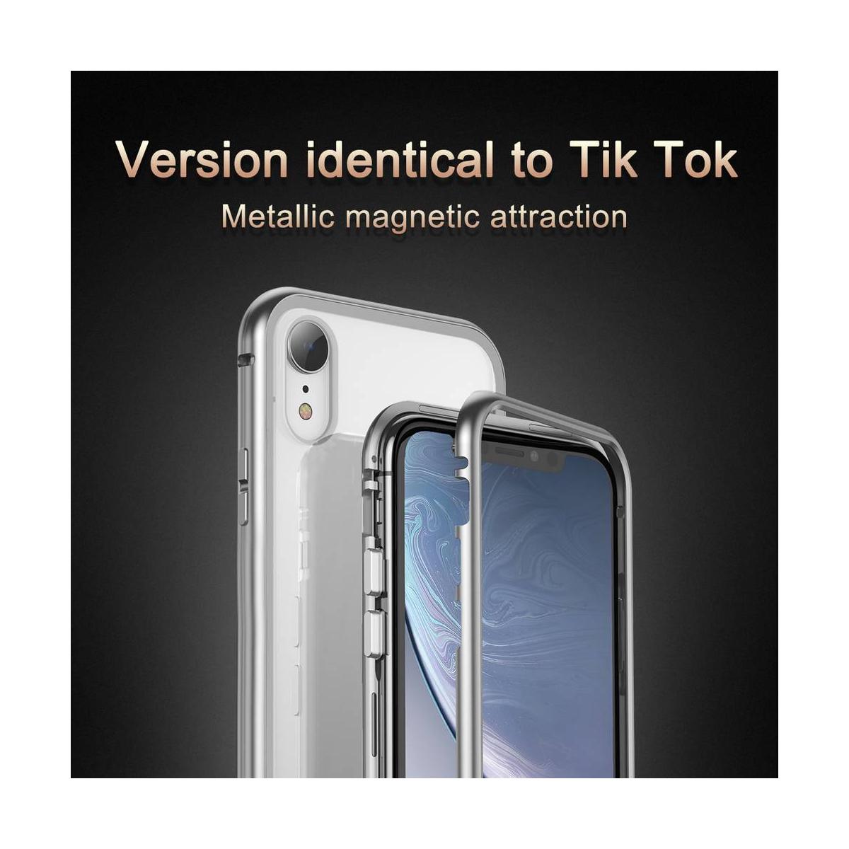 Kép 2/7 - Baseus iPhone XR tok, Magnetite hardware, mágneses, ezüst (WIAPIPH61-CS0S)