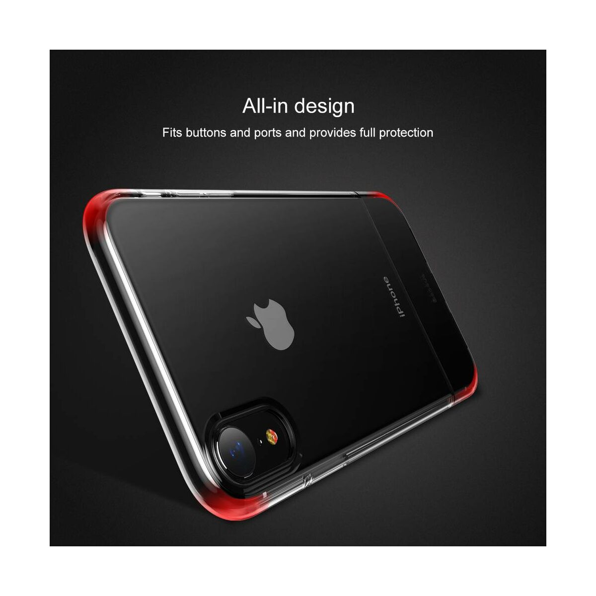 Kép 3/6 - Baseus iPhone XR tok, Half to Half, piros (WIAPIPH61-RY09)