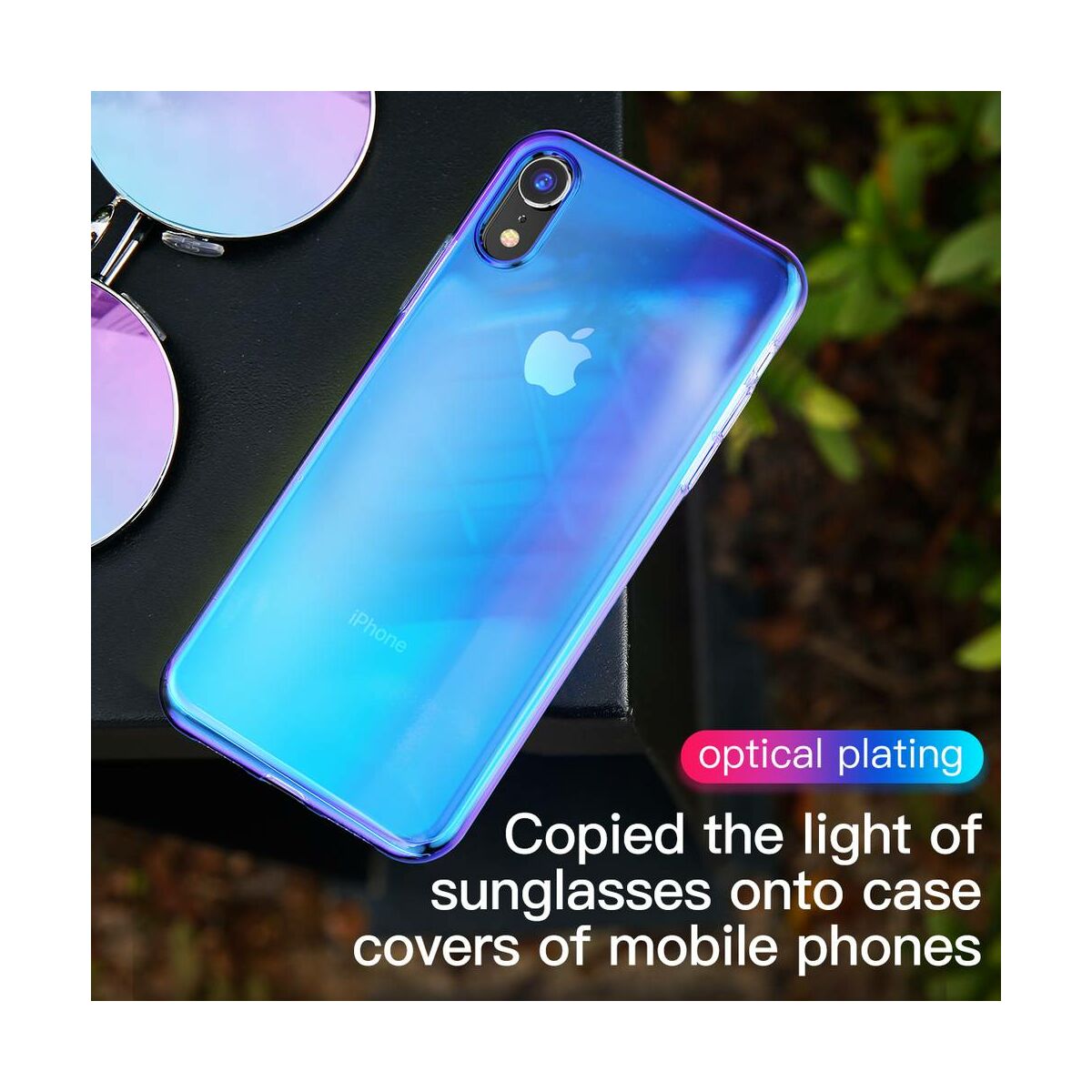 Kép 4/7 - Baseus iPhone XR tok, Glow, átlátszó kék (WIAPIPH61-XG03)