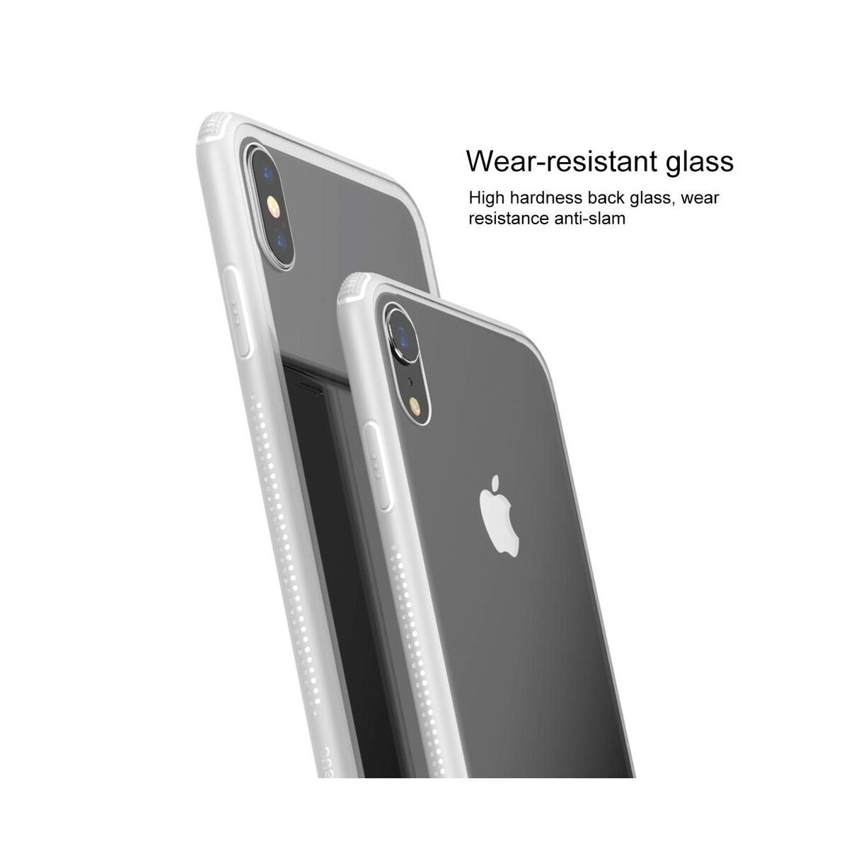 Kép 3/6 - Baseus iPhone XR tok, átlátszó, oldalkerettel, fehér (WIAPIPH61-YS02)