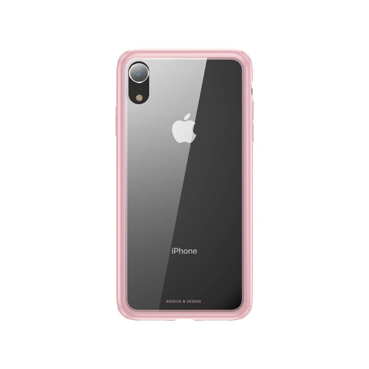 Kép 3/9 - Baseus iPhone XR tok, átlátszó, oldalkerettel, rózsaszín (WIAPIPH61-YS04)