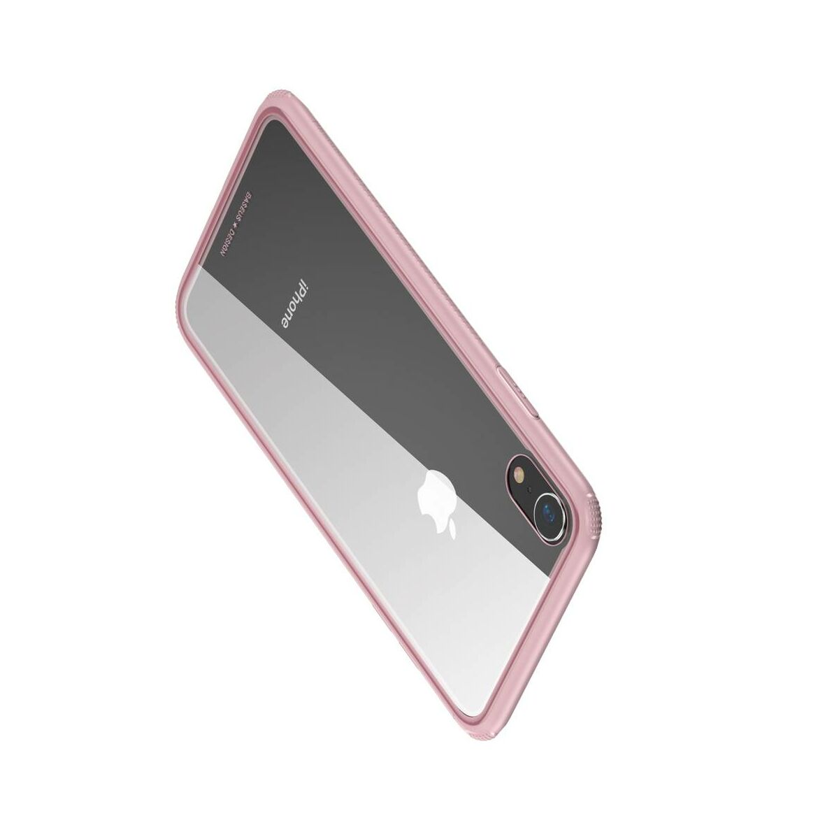 Kép 5/9 - Baseus iPhone XR tok, átlátszó, oldalkerettel, rózsaszín (WIAPIPH61-YS04)