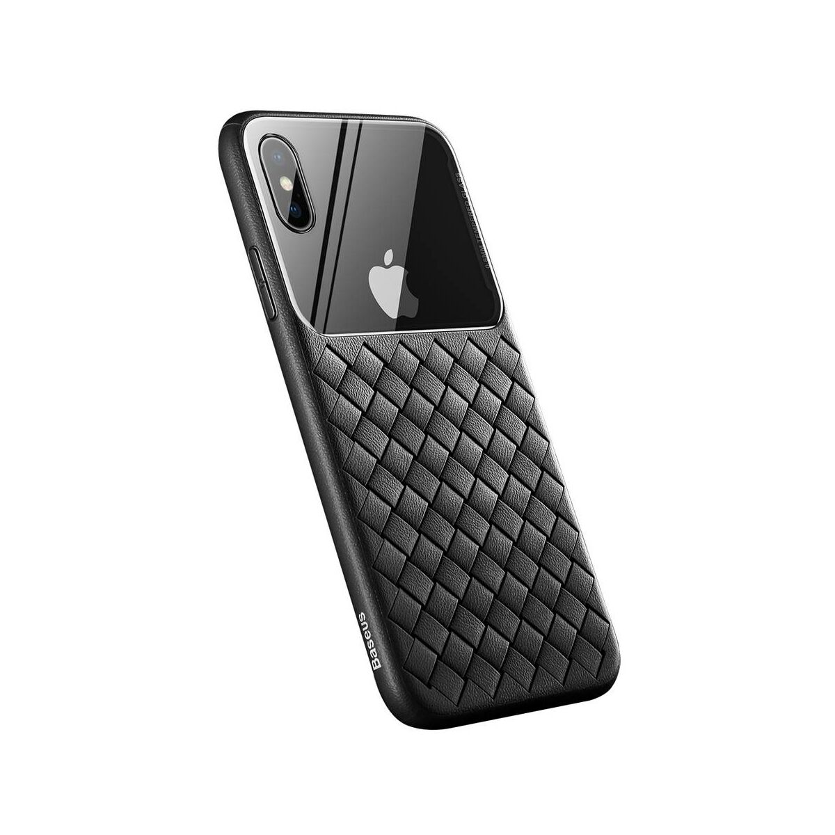 Kép 2/10 - Baseus iPhone XS Max üveg & tok, BV Weaving, fekete (WIAPIPH65-BL01)