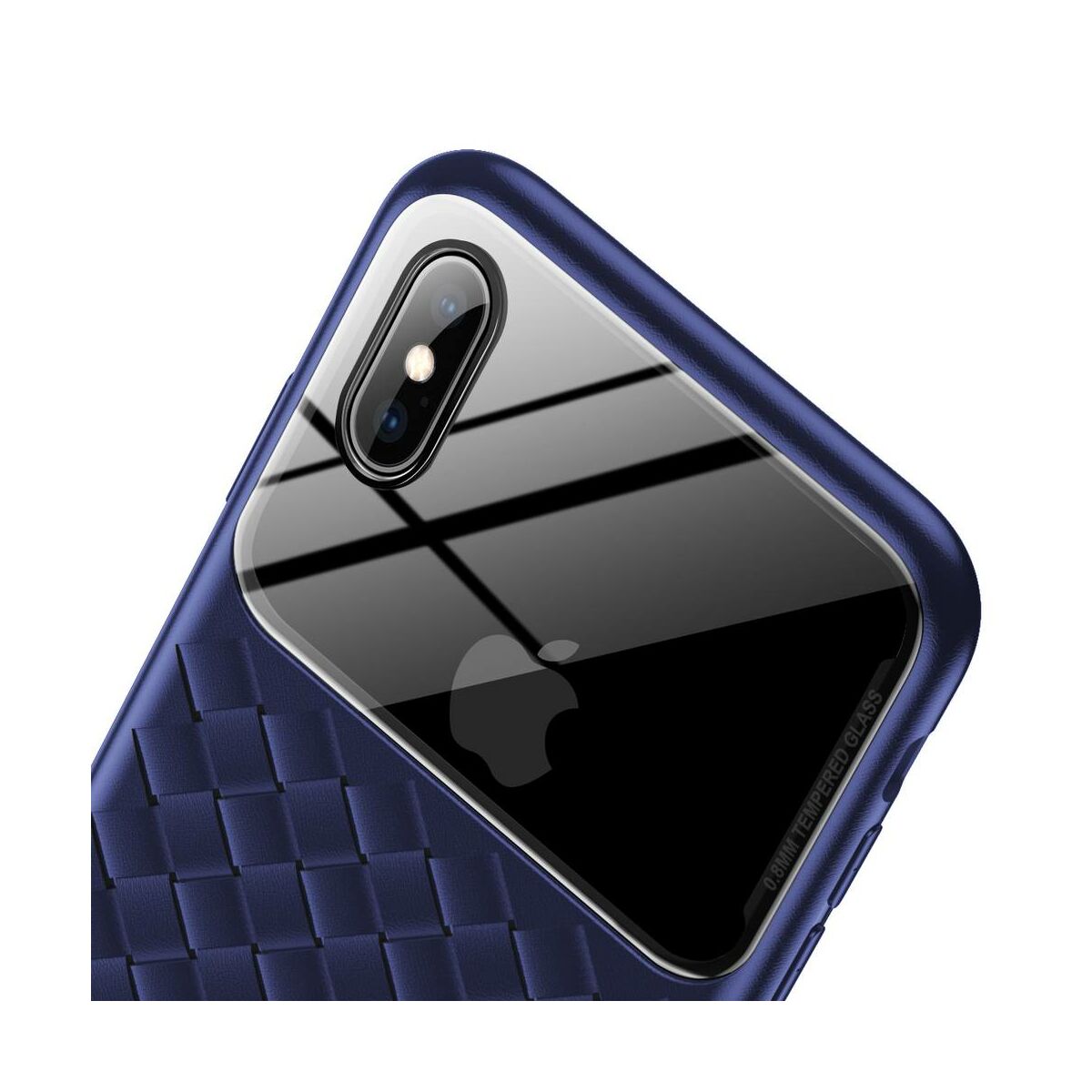 Kép 10/10 - Baseus iPhone XS Max üveg & tok, BV Weaving, kék (WIAPIPH65-BL03)