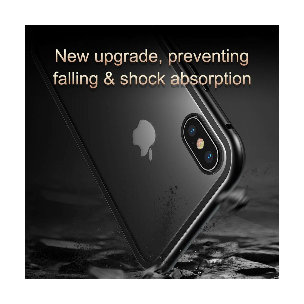 Kép 8/9 - Baseus iPhone XS Max tok, Magnetite hardware, mágneses, fekete (WIAPIPH65-CS01)