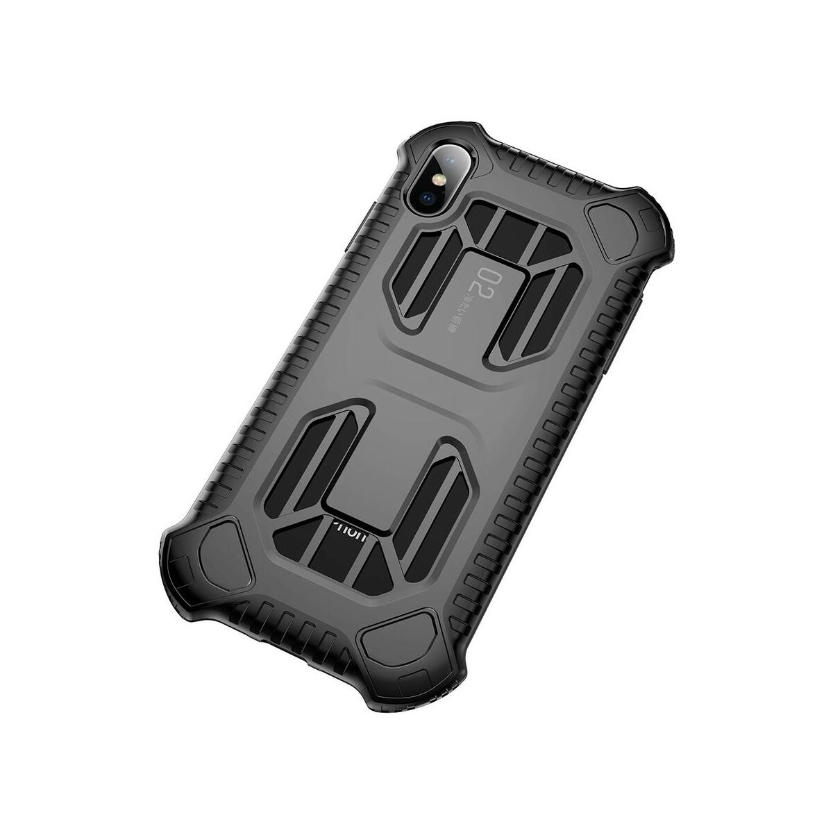 Kép 4/8 - Baseus iPhone XS Max tok, Michelin védőburkolat, fekete (WIAPIPH65-LF01)