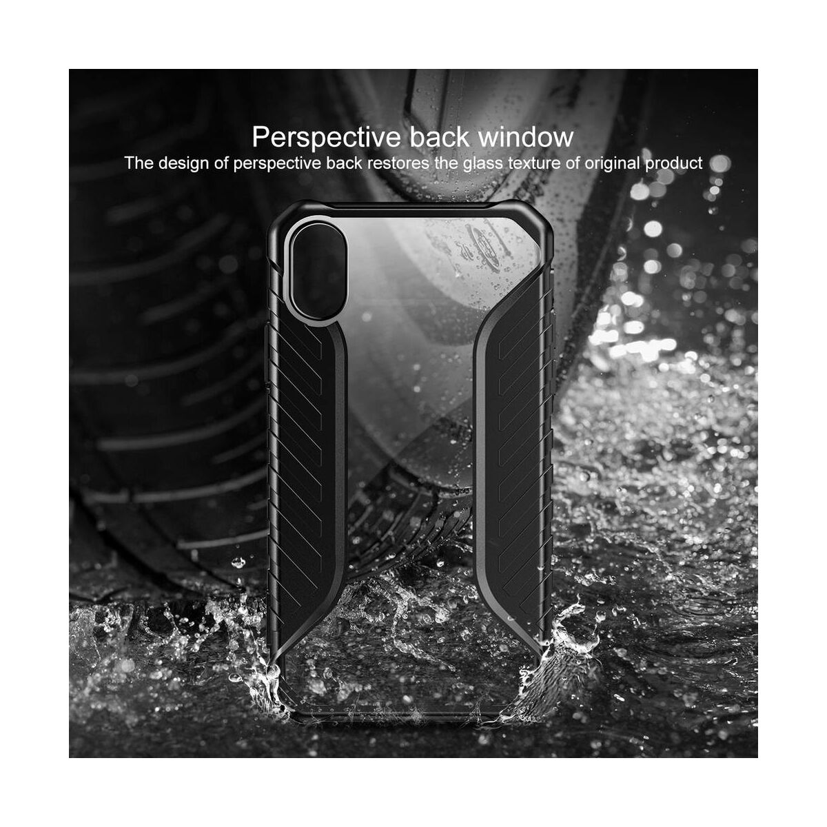 Kép 3/8 - Baseus iPhone XS Max tok, Michelin, fekete (WIAPIPH65-MK01)