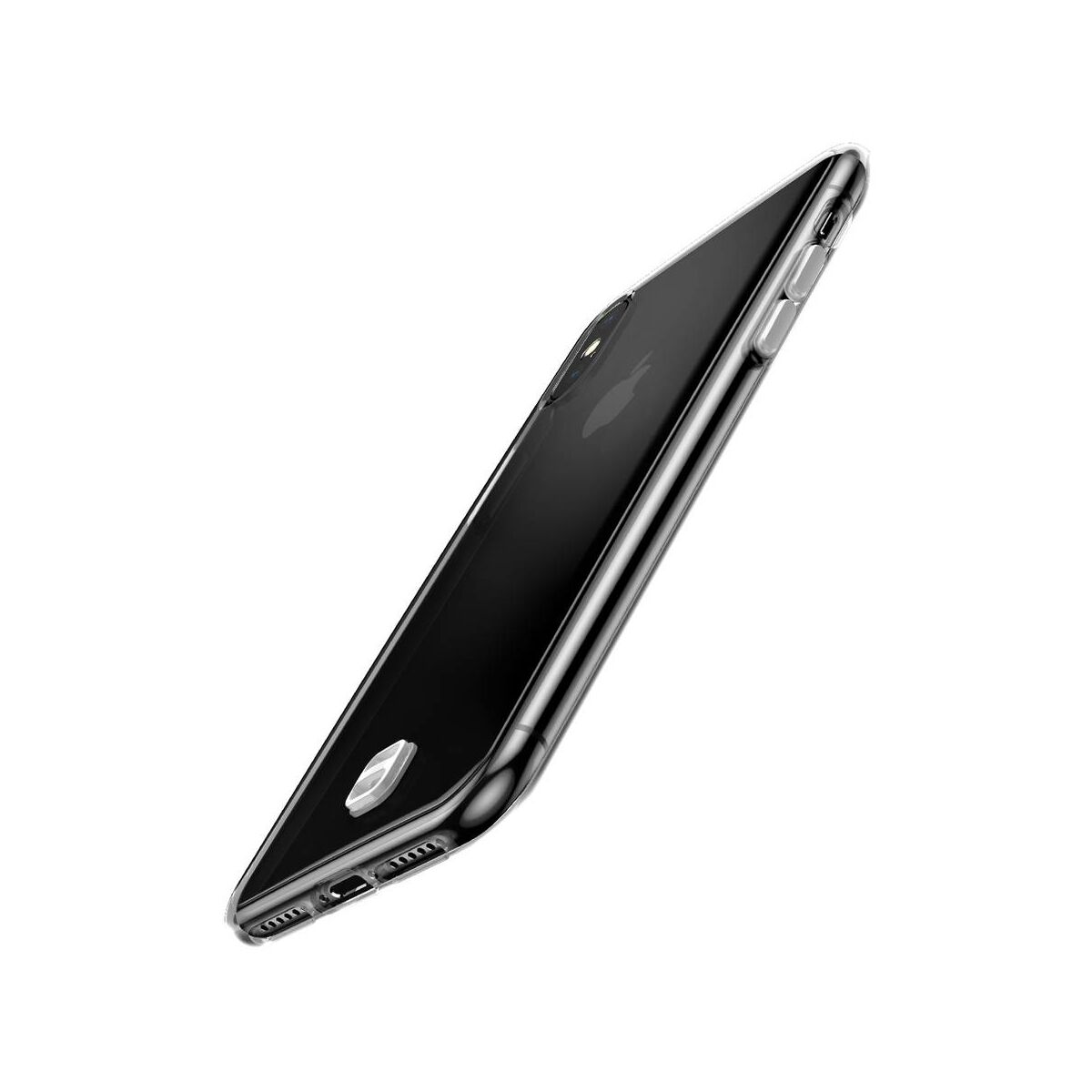 Kép 5/7 - Baseus iPhone XS Max tok, átlátszó Key Phone ráfűzhető csuklótartóval, átlátszó (WIAPIPH65-QA02)