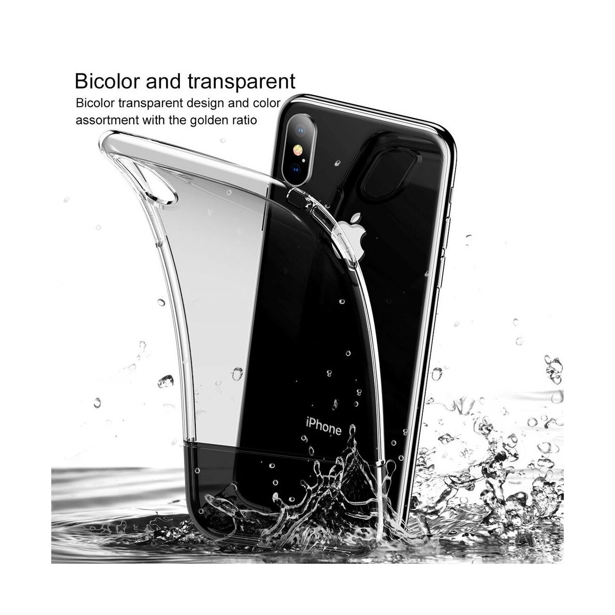 Baseus iPhone XS Max tok, Half to Half, fekete (WIAPIPH65-RY01)