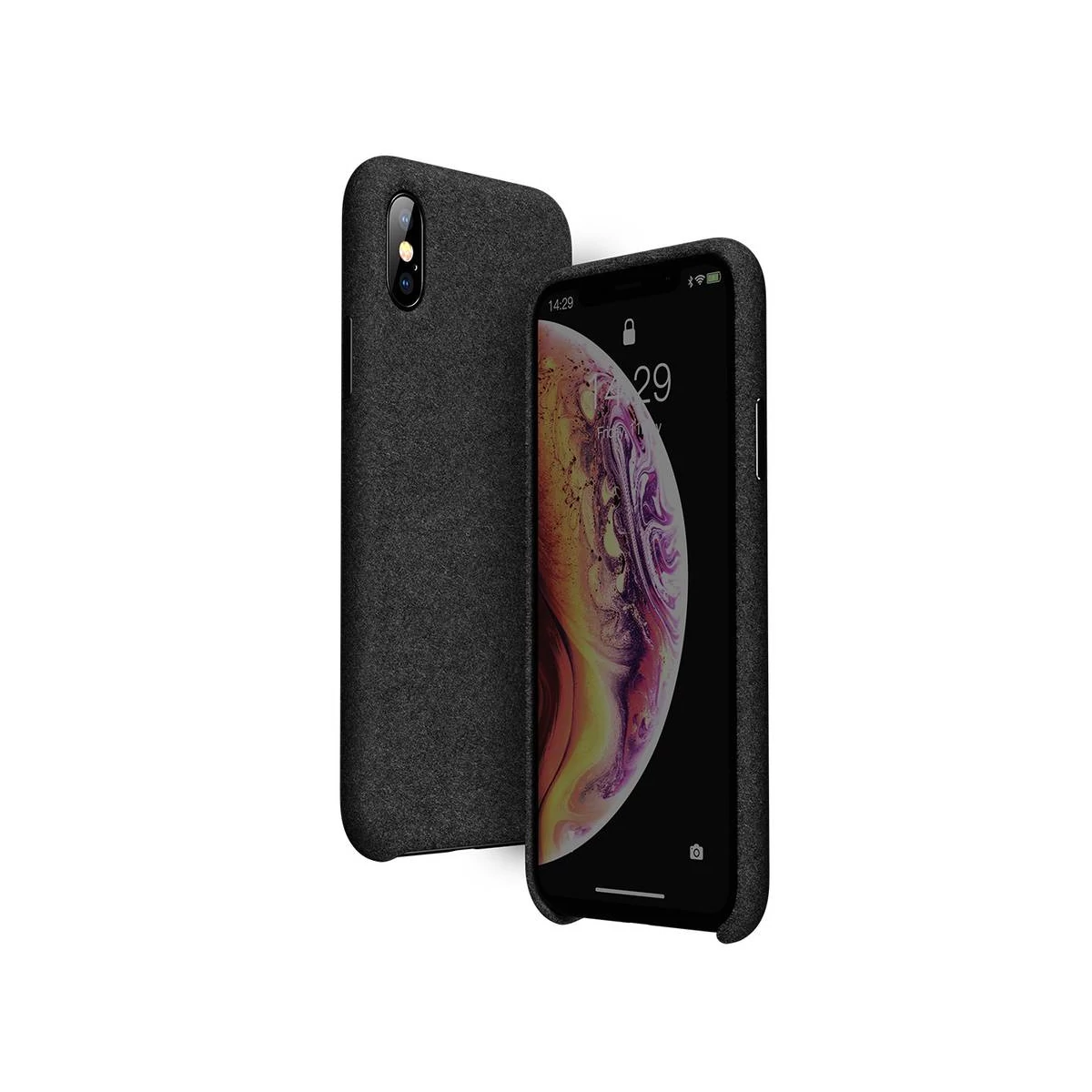 Kép 4/10 - Baseus iPhone XS Max tok, Original Super Fiber, csúszásmentes, fekete (WIAPIPH65-YP01)