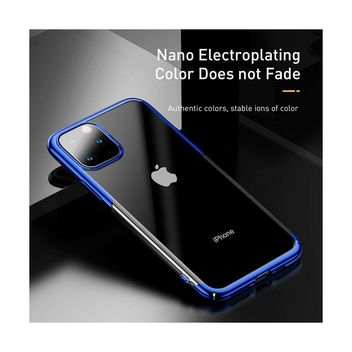Kép 7/13 - Baseus iPhone 11 Pro Max tok, Glitter, kék (WIAPIPH65S-DW03)