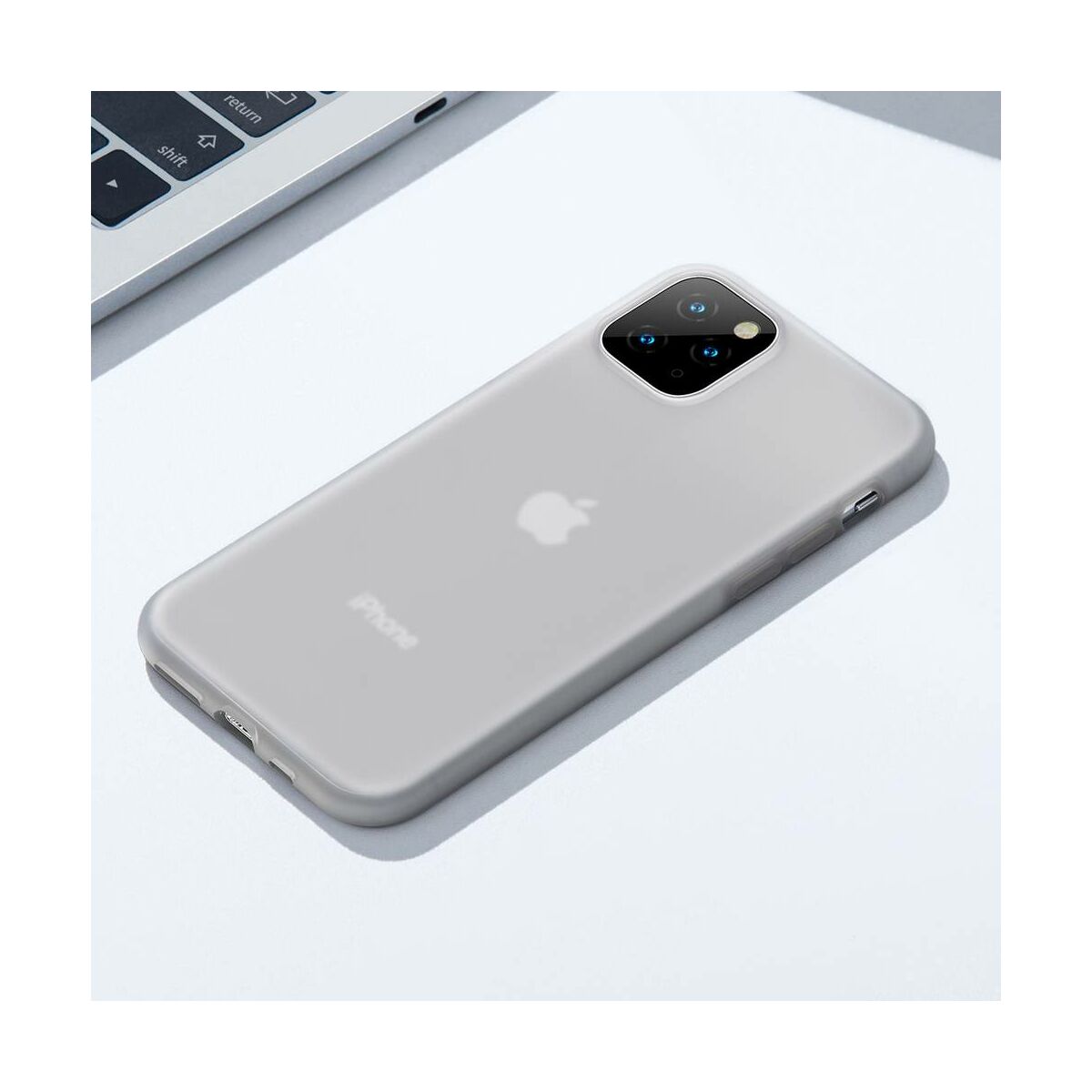 Kép 7/12 - Baseus iPhone 11 Pro Max tok, Jelly Liquid Silica Gel Protective, átlátszó fekete (WIAPIPH65S-GD01)