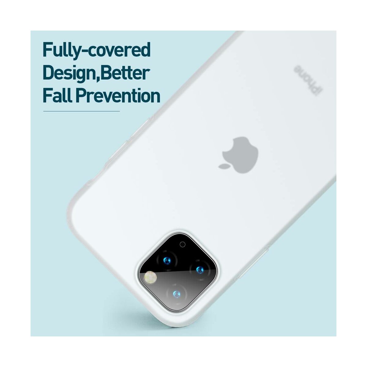 Kép 9/13 - Baseus iPhone 11 Pro Max tok, Jelly Liquid Silica Gel Protective, átlátszó fehér (WIAPIPH65S-GD02)