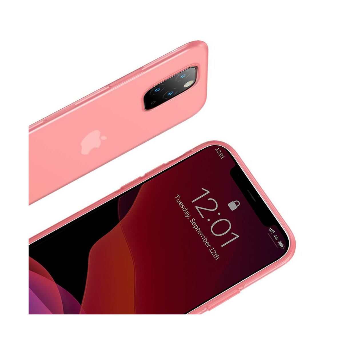 Kép 5/13 - Baseus iPhone 11 Pro Max tok, Jelly Liquid Silica Gel Protective, átlátszó piros (WIAPIPH65S-GD09)