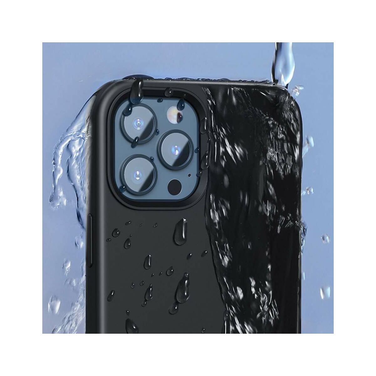 Baseus iPhone 12 Pro Max tok, Mágneses, Liquid Silica Gel (teljes védettség, kijelzővédő + tisztító szett) fekete (WIAPIPH67N-YC01)
