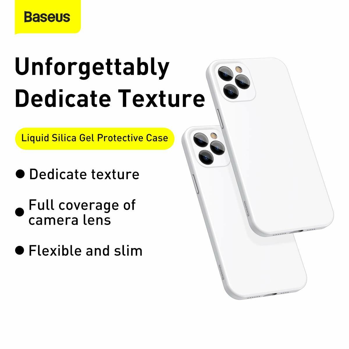Baseus iPhone 12 Pro Max, Liquid Sillica Gel, fehér (WIAPIPH67N-YT02)