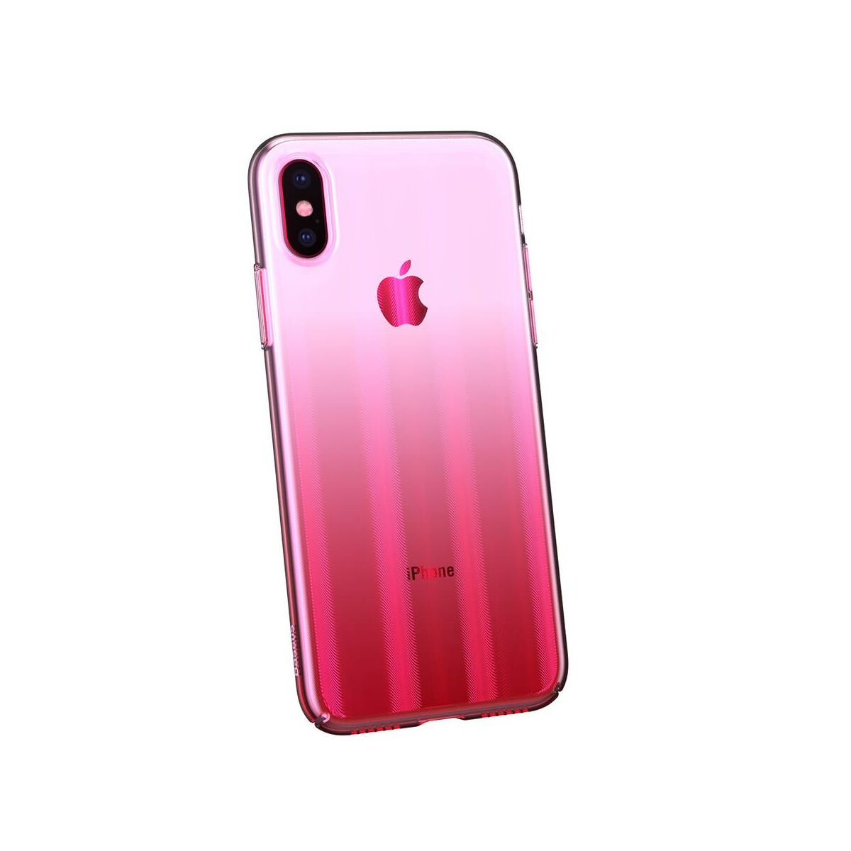 Kép 7/11 - Baseus iPhone X/XS tok, Aurora, átlátszó, rózsaszín (WIAPIPHX-JG04)