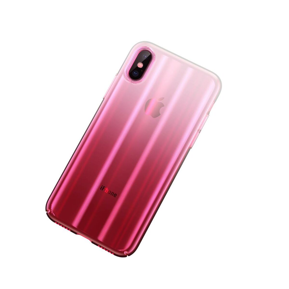 Baseus iPhone X/XS tok, Aurora, átlátszó, rózsaszín (WIAPIPHX-JG04)