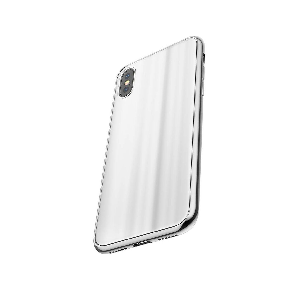 Kép 4/9 - Baseus iPhone X/XS tok, Glass Sparkling, fehér (WIAPIPHX-KI02)