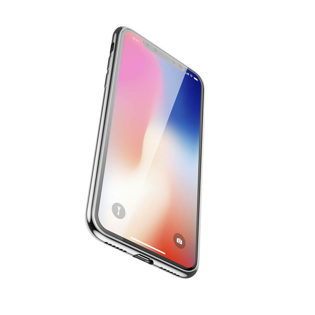 Kép 5/9 - Baseus iPhone X/XS tok, Glass Sparkling, fehér (WIAPIPHX-KI02)