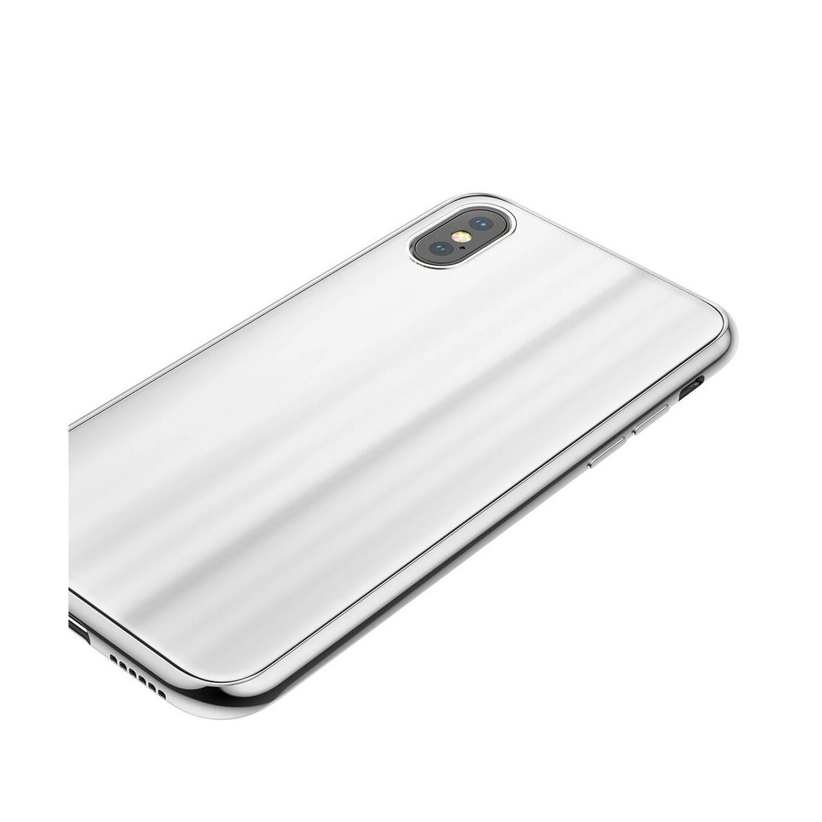 Kép 7/9 - Baseus iPhone X/XS tok, Glass Sparkling, fehér (WIAPIPHX-KI02)
