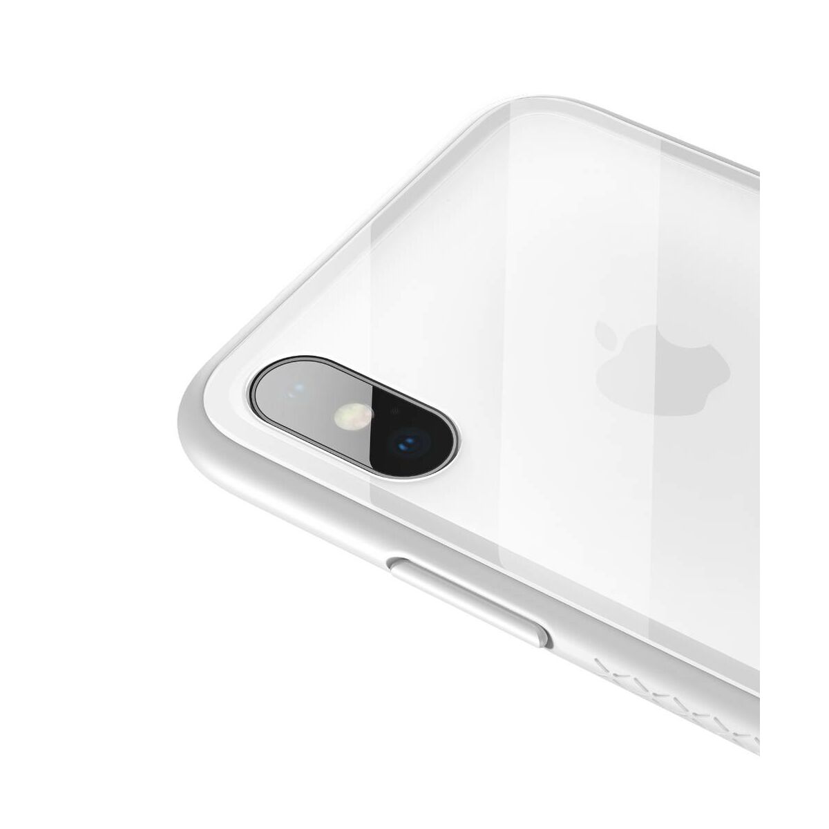 Kép 11/14 - Baseus iPhone X/XS tok, átlátszó, oldalkerettel, fehér (WIAPIPHX-YS02)