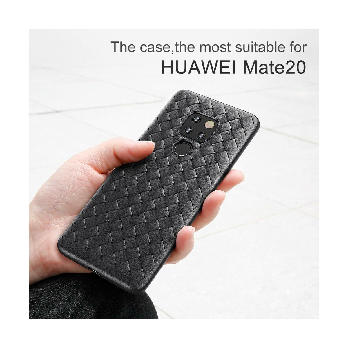 Kép 9/11 - Baseus Huawei Mate 20 tok, BV Weaving, fekete (WIHWMATE20-BV01)