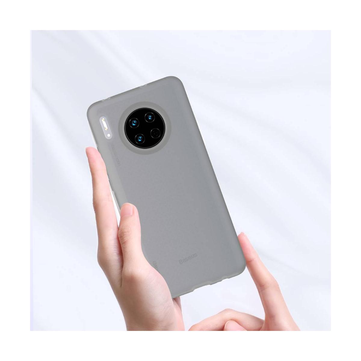 Kép 7/9 - Baseus Huawei Mate 30 tok, Jelly Liquid Silica Gel, átlátszó fekete (WIHWMATE30-GD01)