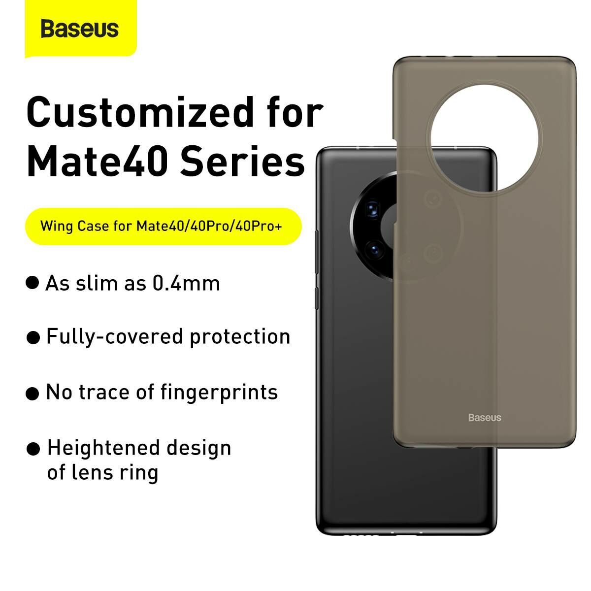 Baseus Huawei Mate 40 Pro+ tok, Wing, fekete (WIHWMATE40R-01)