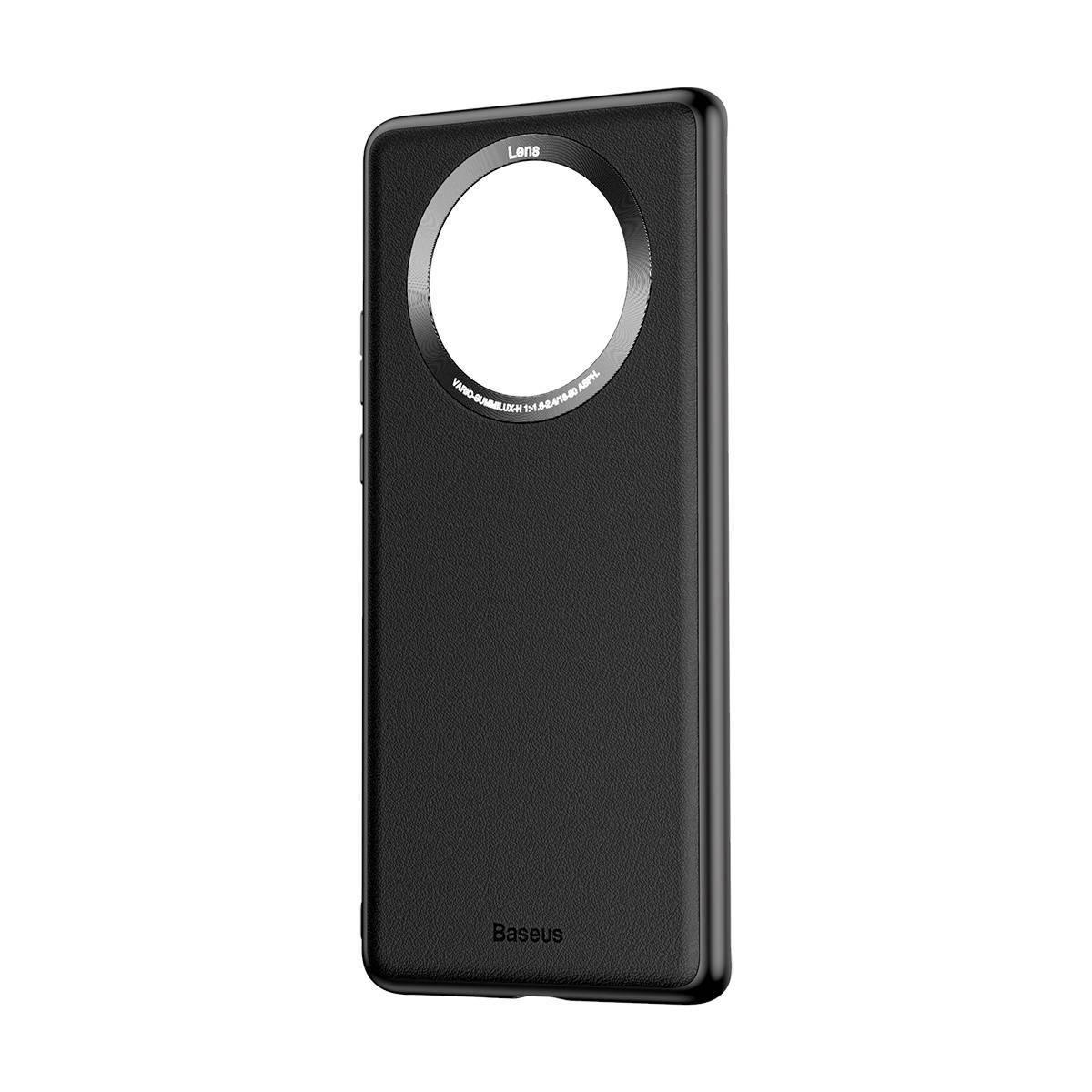 Kép 10/13 - Baseus Huawei Mate 40 Pro+ tok, Alloy Leather, fekete (WIHWMATE40R-A01)