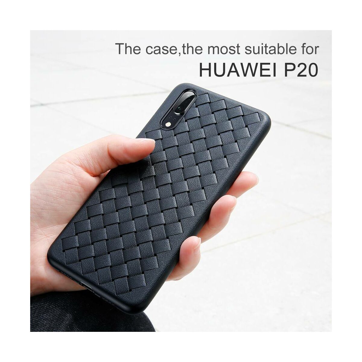 Kép 3/11 - Baseus Huawei P20 tok, BV Weaving, fekete (WIHWP20-BV01)