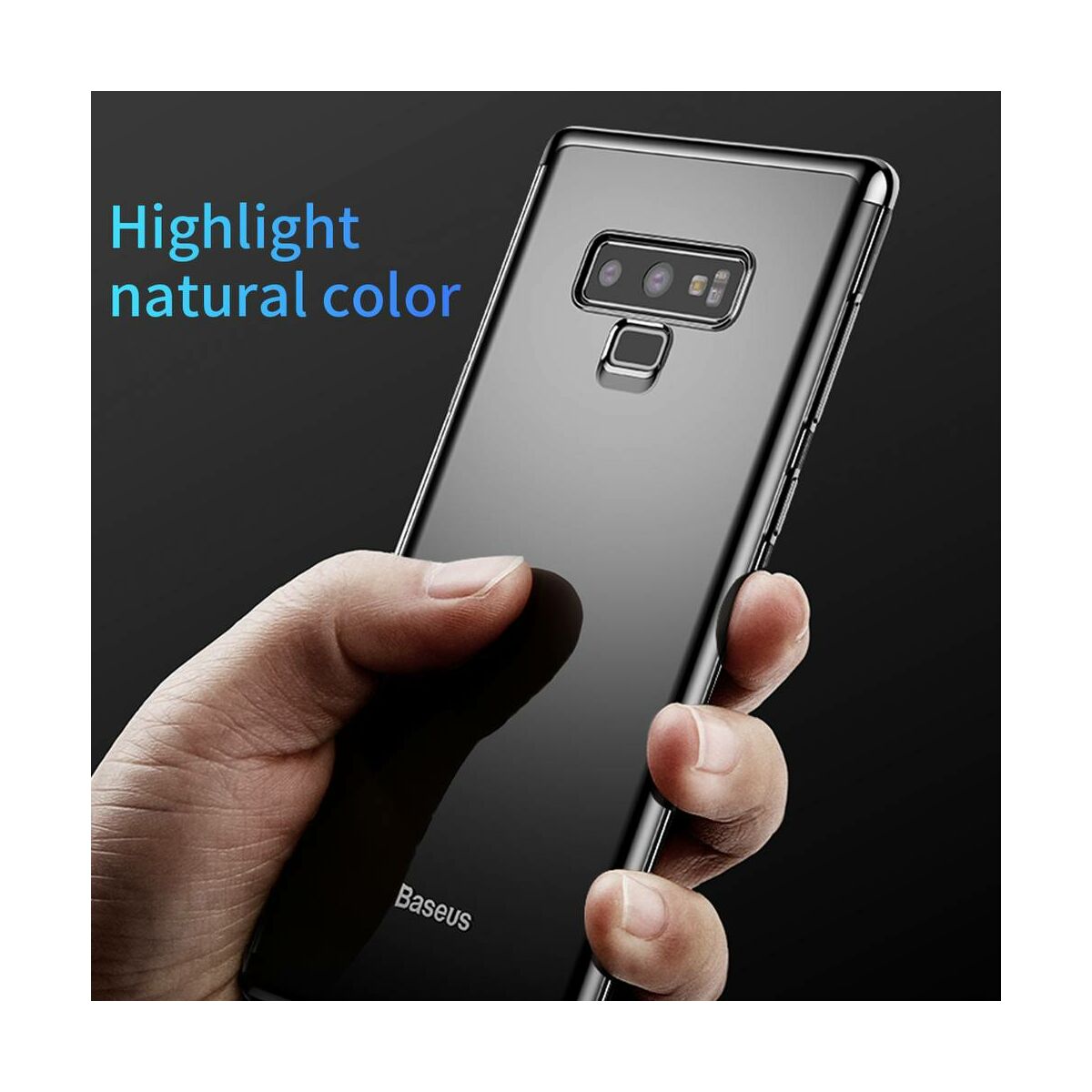 Kép 4/9 - Baseus Samsung Note 9 tok, Shining, fekete (WISANOTE9-MD01)