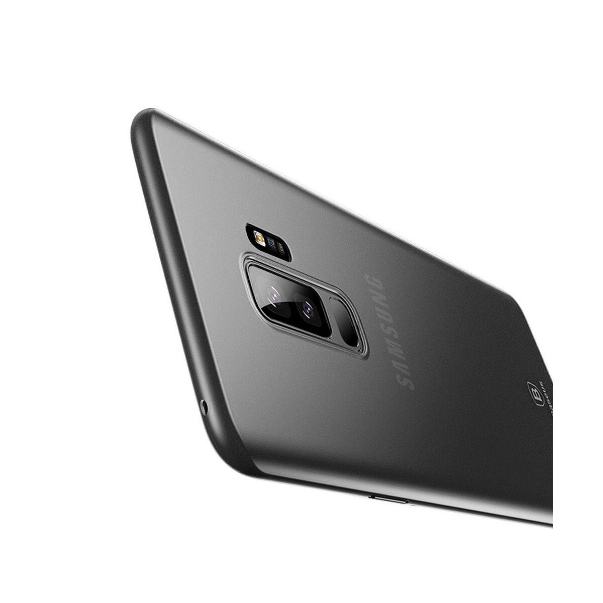 Kép 6/8 - Baseus Samsung S9 Plus tok, Wing, átlátszó, fekete (WISAS9P-01)