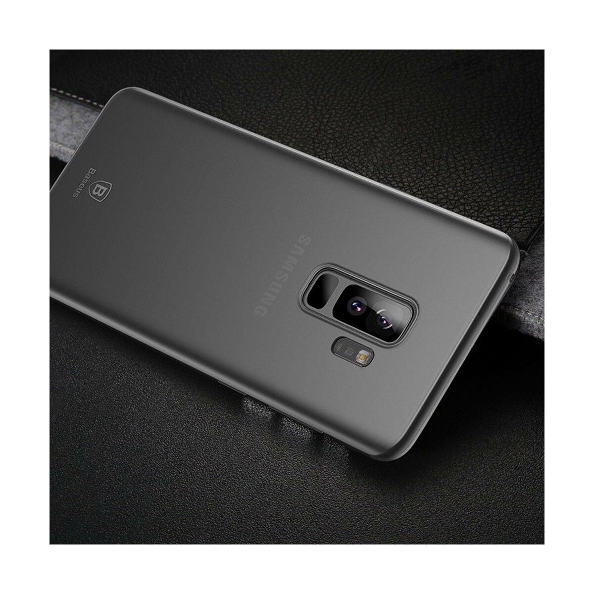 Kép 8/8 - Baseus Samsung S9 Plus tok, Wing, átlátszó, fekete (WISAS9P-01)