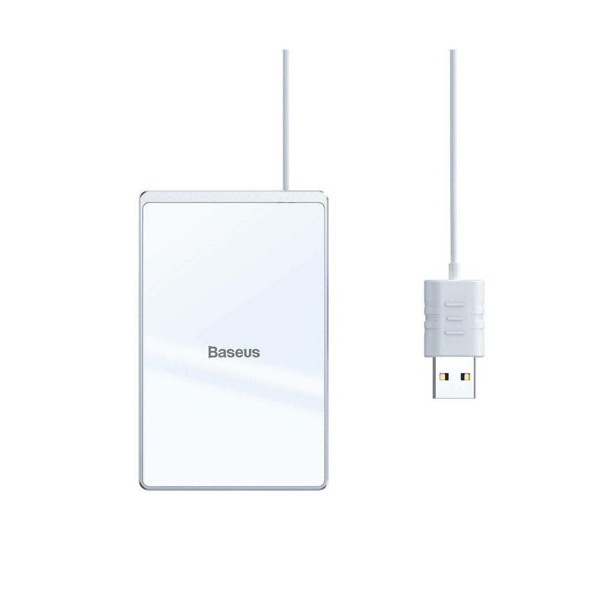 Kép 7/13 - Baseus vezeték nélküli töltő, Ultra-thin Card 15W (beépített 1m USB kábellel), ezüst/fehér (WX01B-S2)