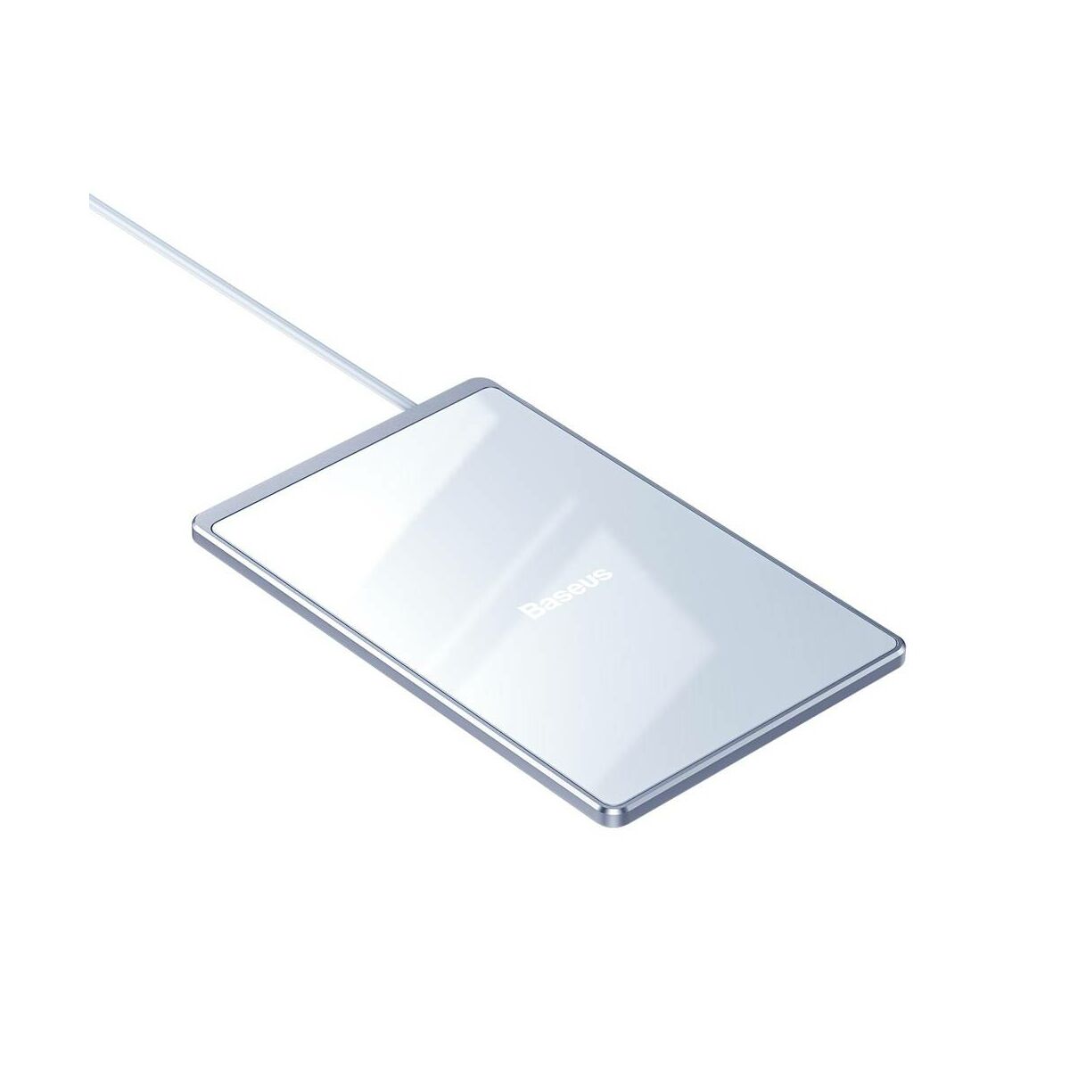 Kép 9/13 - Baseus vezeték nélküli töltő, Ultra-thin Card 15W (beépített 1m USB kábellel), ezüst/fehér (WX01B-S2)