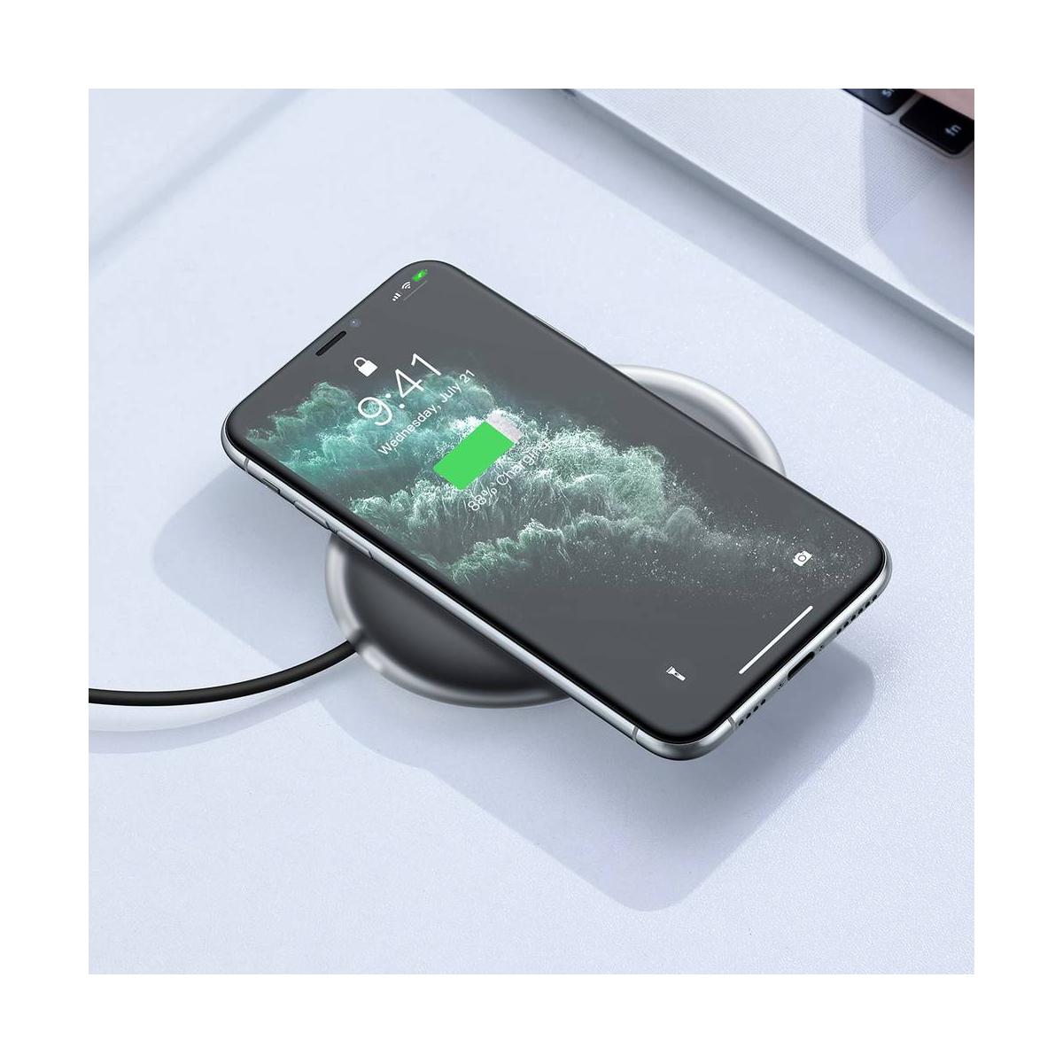 Kép 16/16 - Baseus vezeték nelküli töltő Jelly QC 3.0, 15W, fekete (WXGD-01)