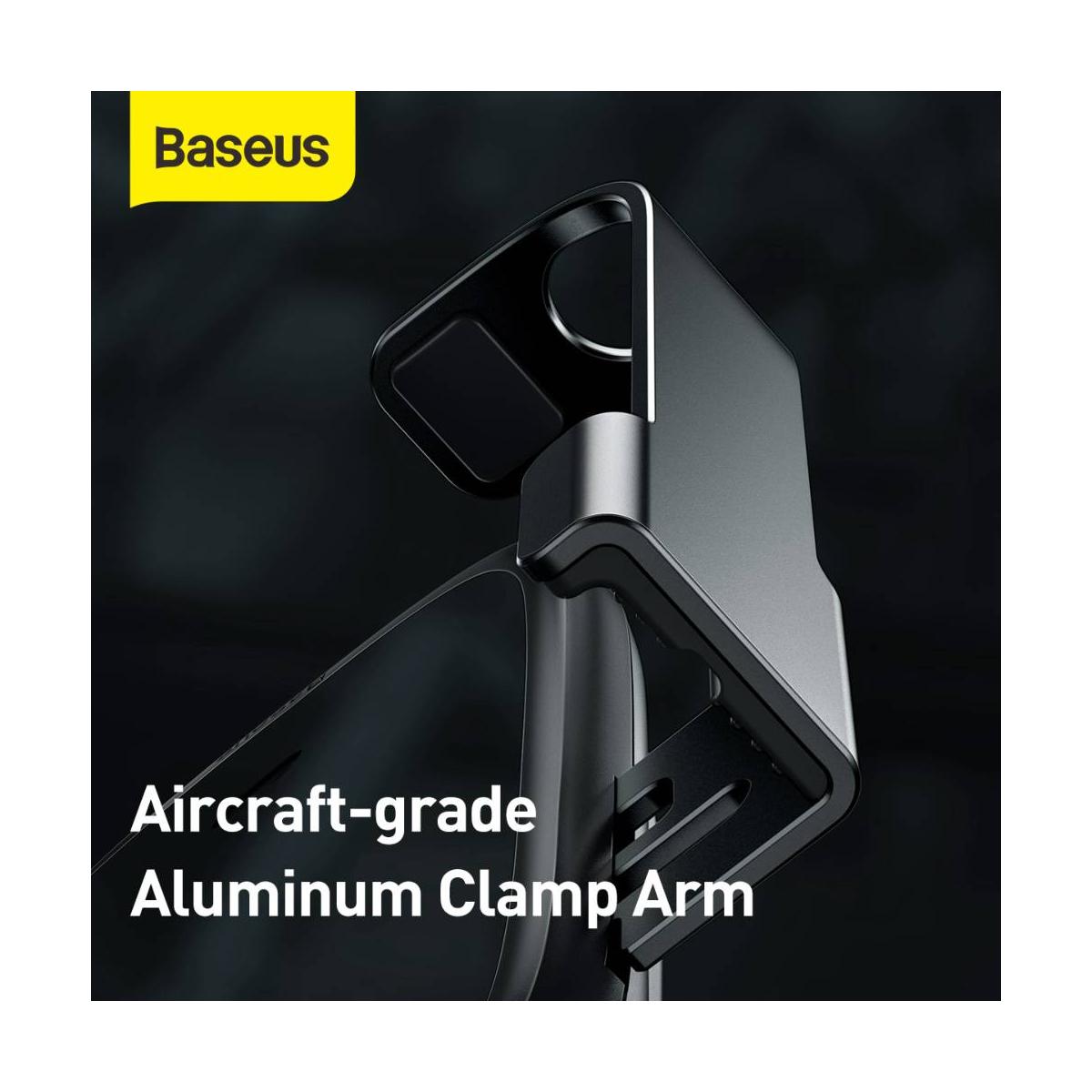 Kép 7/13 - Baseus autós telefontartó, Rock-solid Electric Holder szett, szenzoros nyit, Vez. Nélk. Tölt (szellőző+műszerf+szivargy) fekete WXHW01-B01