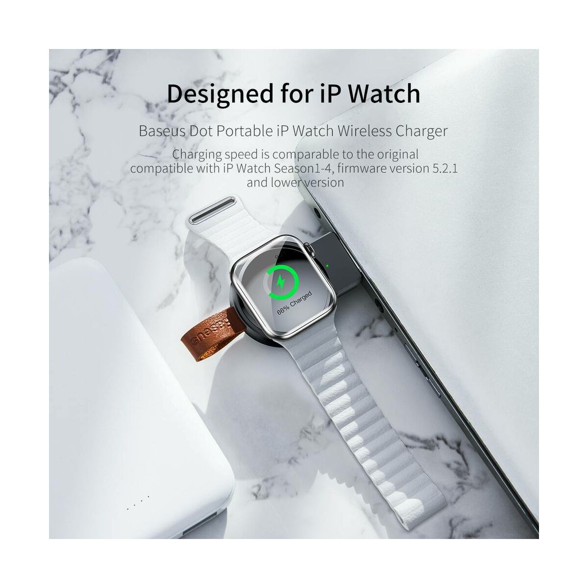 Kép 3/15 - Baseus vezeték nélküli töltő, Dotter Apple Watch modellekhez, fekete (WXYDIW02-01)