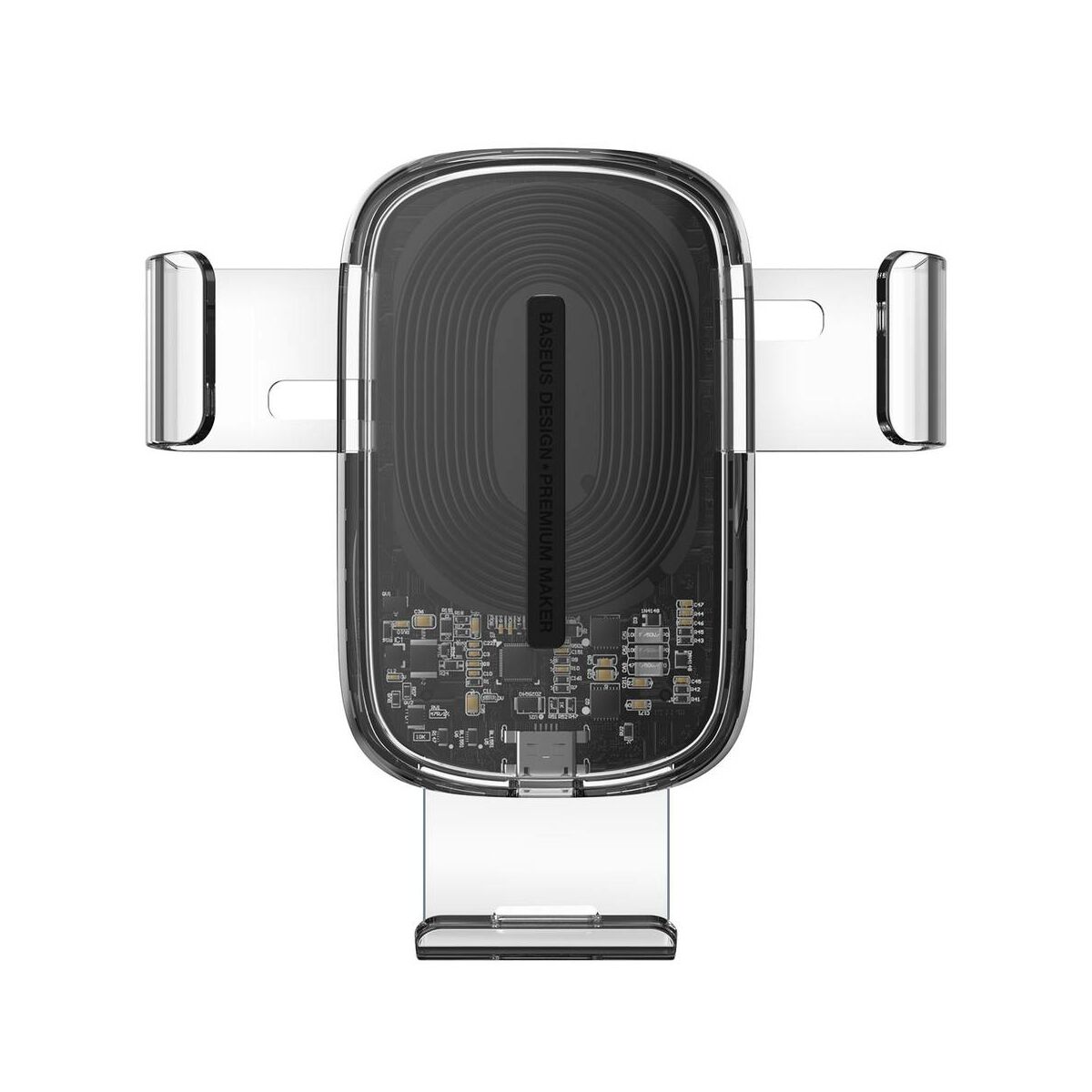 Kép 2/16 - Baseus autós telefontartó, vezeték nélküli töltő Explore Gravity, szellőzőrácsra 15W, átlátszó (WXYL-K02)