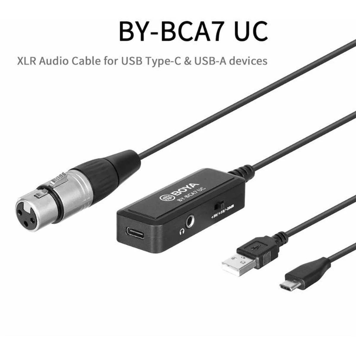 Kép 2/3 - BOYA átalakító XLR - Lightning, fekete EU