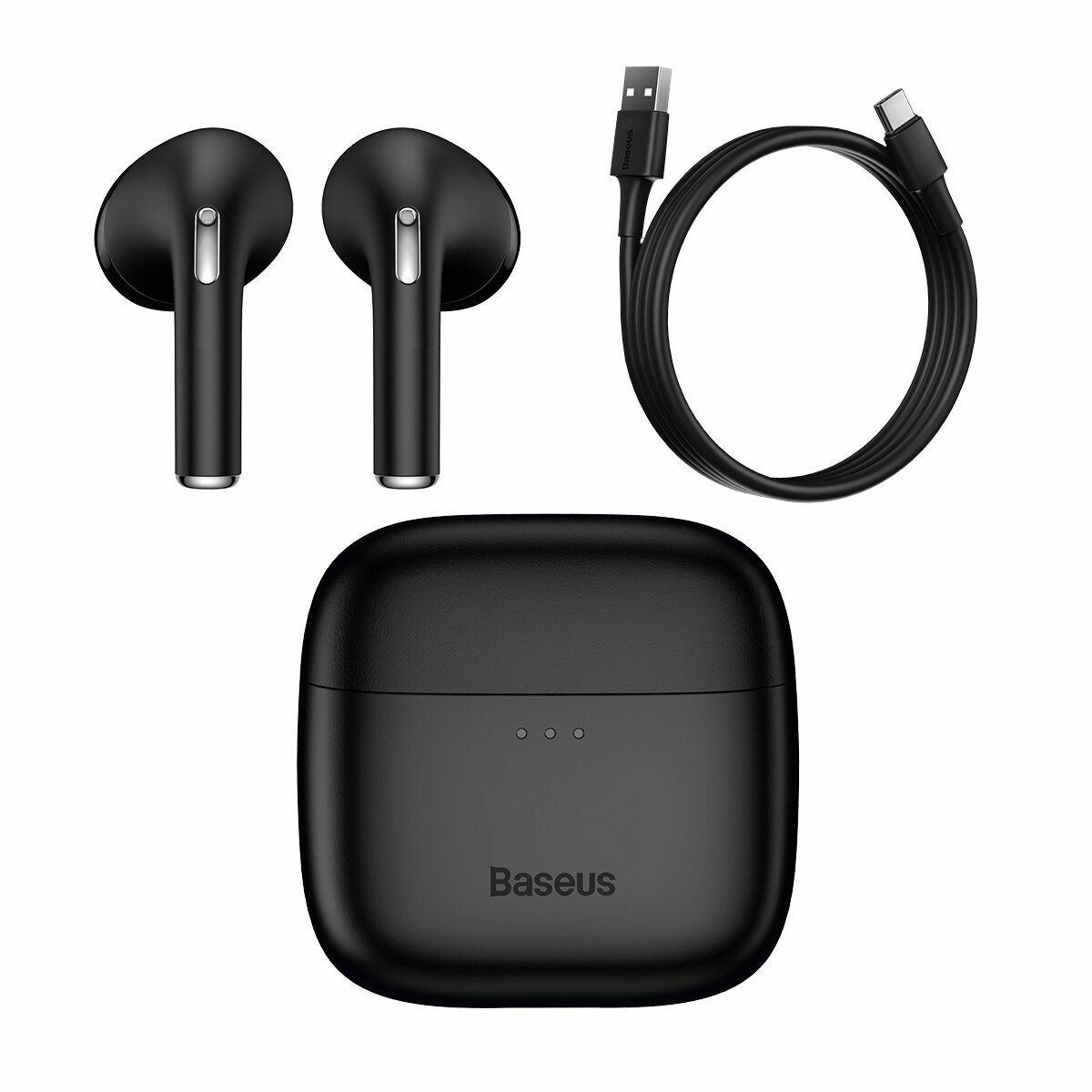 Kép 3/4 - Baseus Bowie E8 Bluetooth vezeték nélküli fülhallgató BT 5.0, ENC, TWS, fekete EU (NGTW050201)
