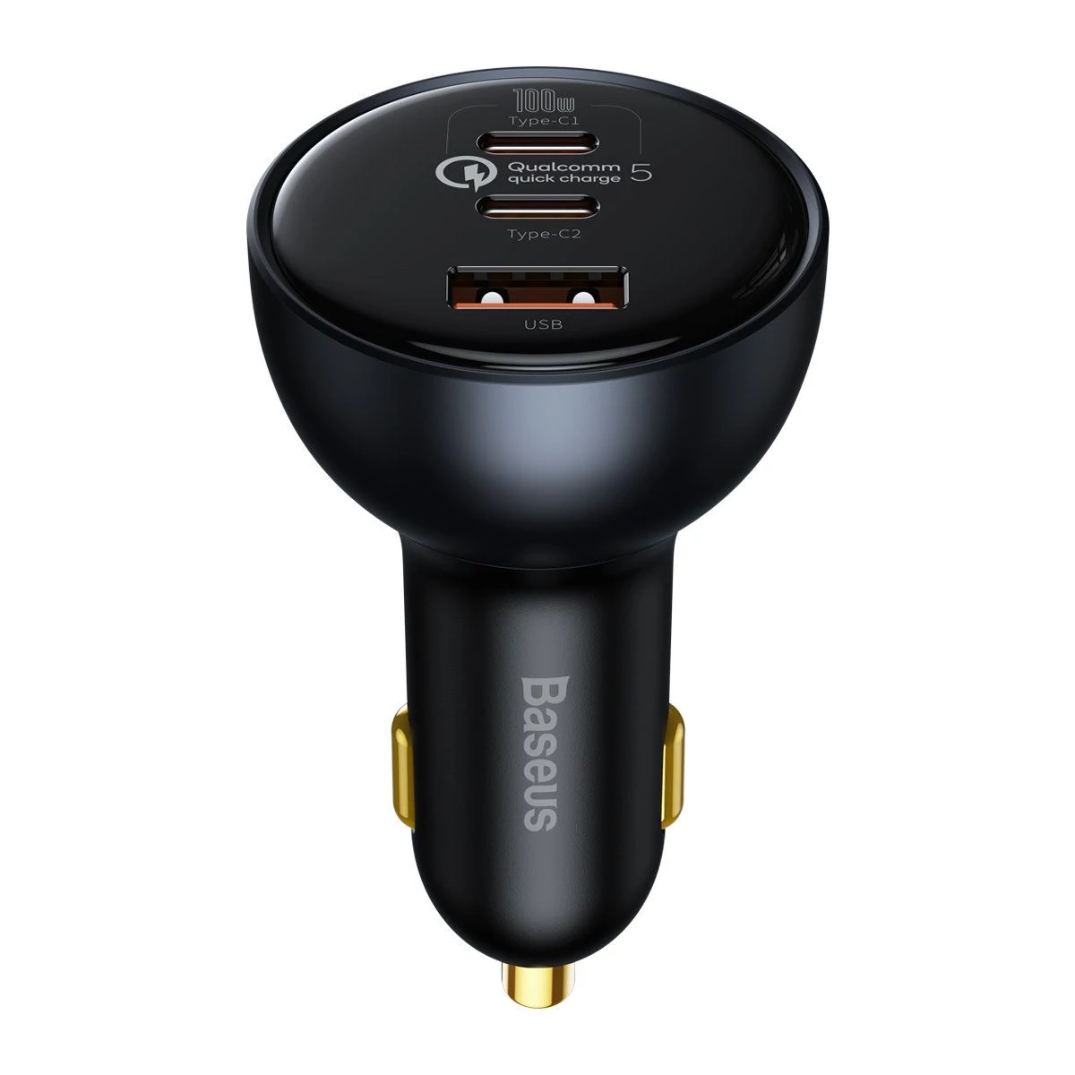 Kép 4/5 - Baseus autós gyorstöltő U+C+C, PD 3.0, QC 5.0, PPS, 160W (USB-C - USB-C kábellel 100W, 20V/1.5A, 1m)