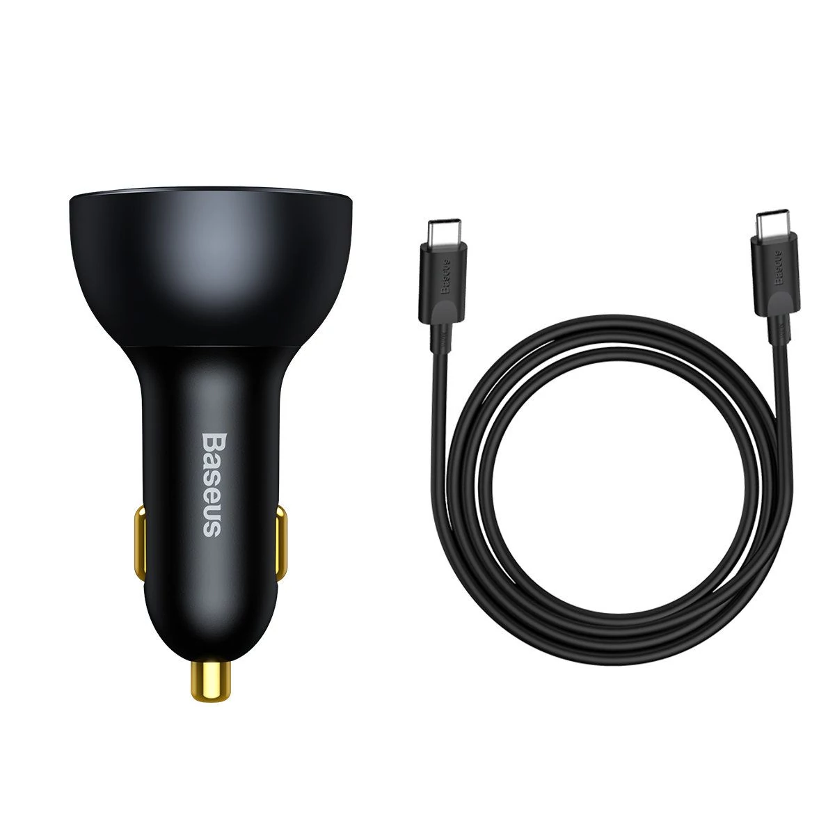 Kép 5/5 - Baseus autós gyorstöltő U+C+C, PD 3.0, QC 5.0, PPS, 160W (USB-C - USB-C kábellel 100W, 20V/1.5A, 1m)