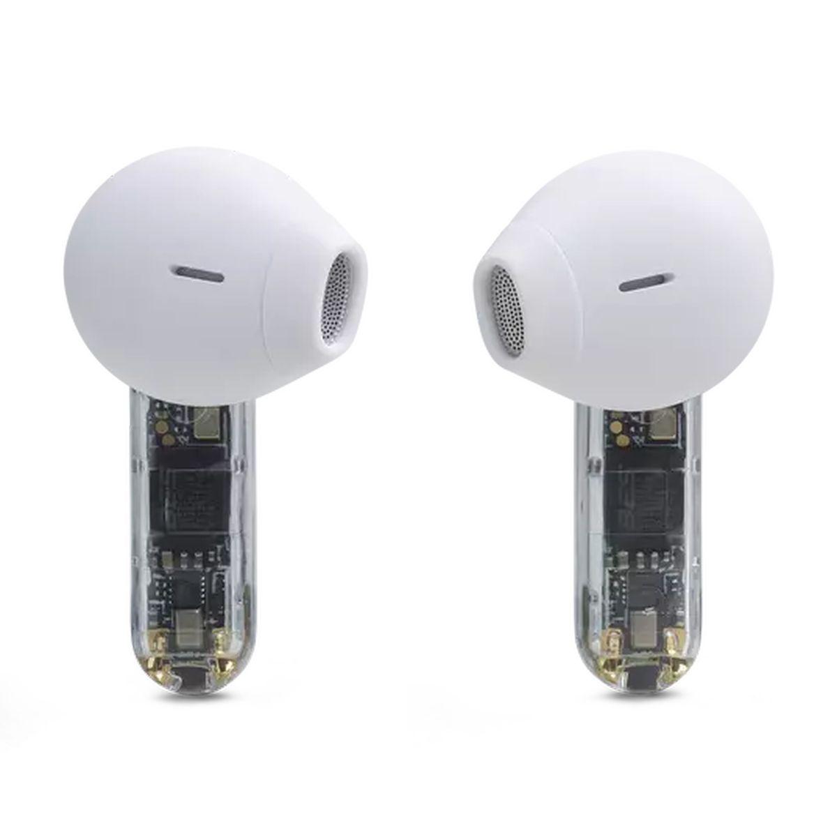 Kép 7/10 - JBL Tune Flex Ghost Edition vezeték nélküli fülhallgató, fehér-átlátszó EU