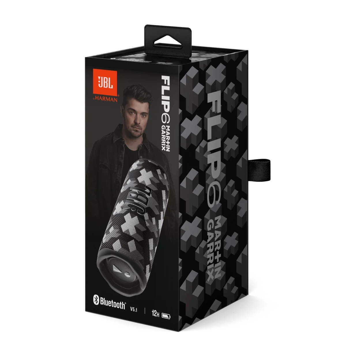 Kép 7/7 - JBL Flip 6 Bluetooth hordozható hangszóró Martin Garrix Edition fekete EU