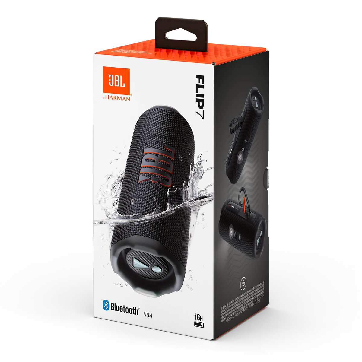 Kép 2/5 - JBL Flip 7 Bluetooth hordozható hangszóró, fekete EU