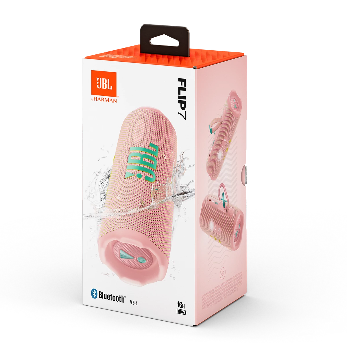 Kép 2/6 - JBL Flip 7 Bluetooth hordozható hangszóró, rózsaszín EU